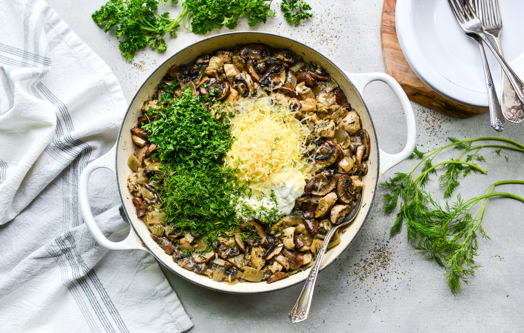 Mushroom Chicken and Rice Stovetop Casserole | Nourishing Meals®